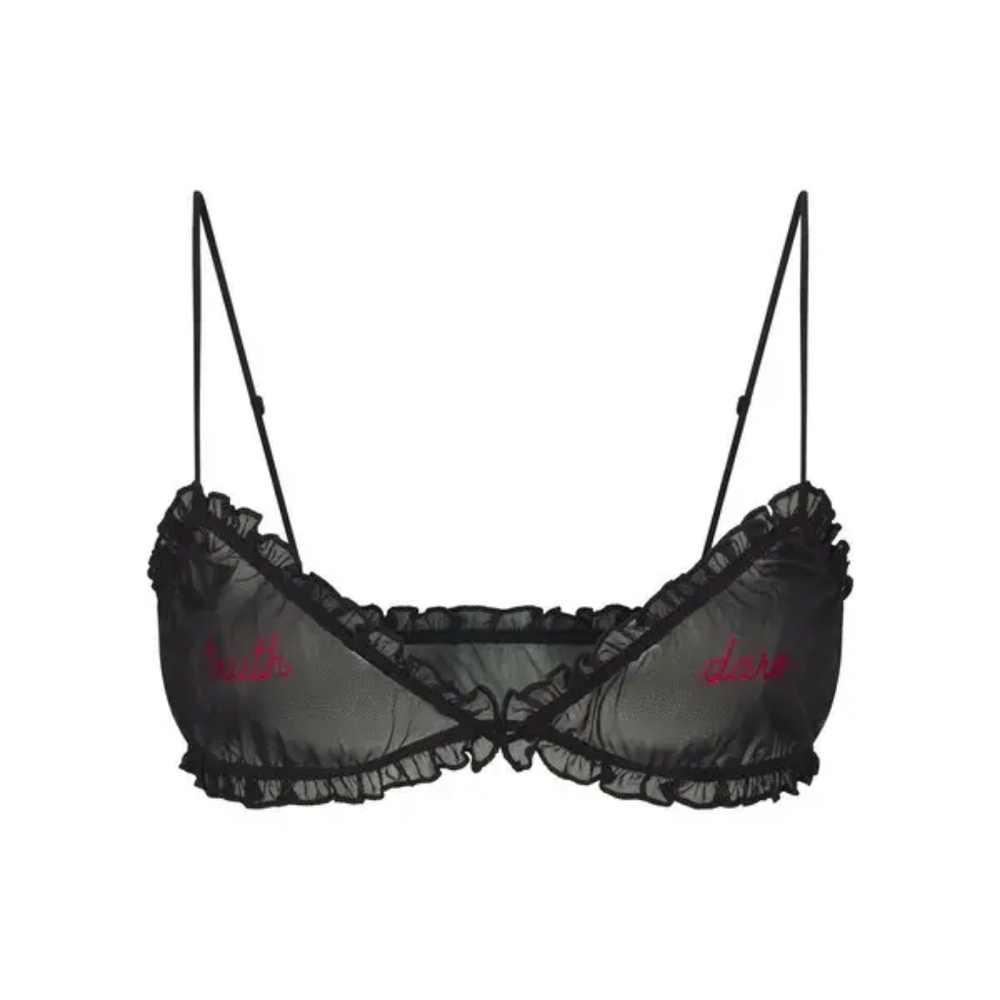 NWT SKIMS SLEEPOVER MESH "TRUTH OR DARE" TRIANGLE BRALETTE - Picture 1 of 7